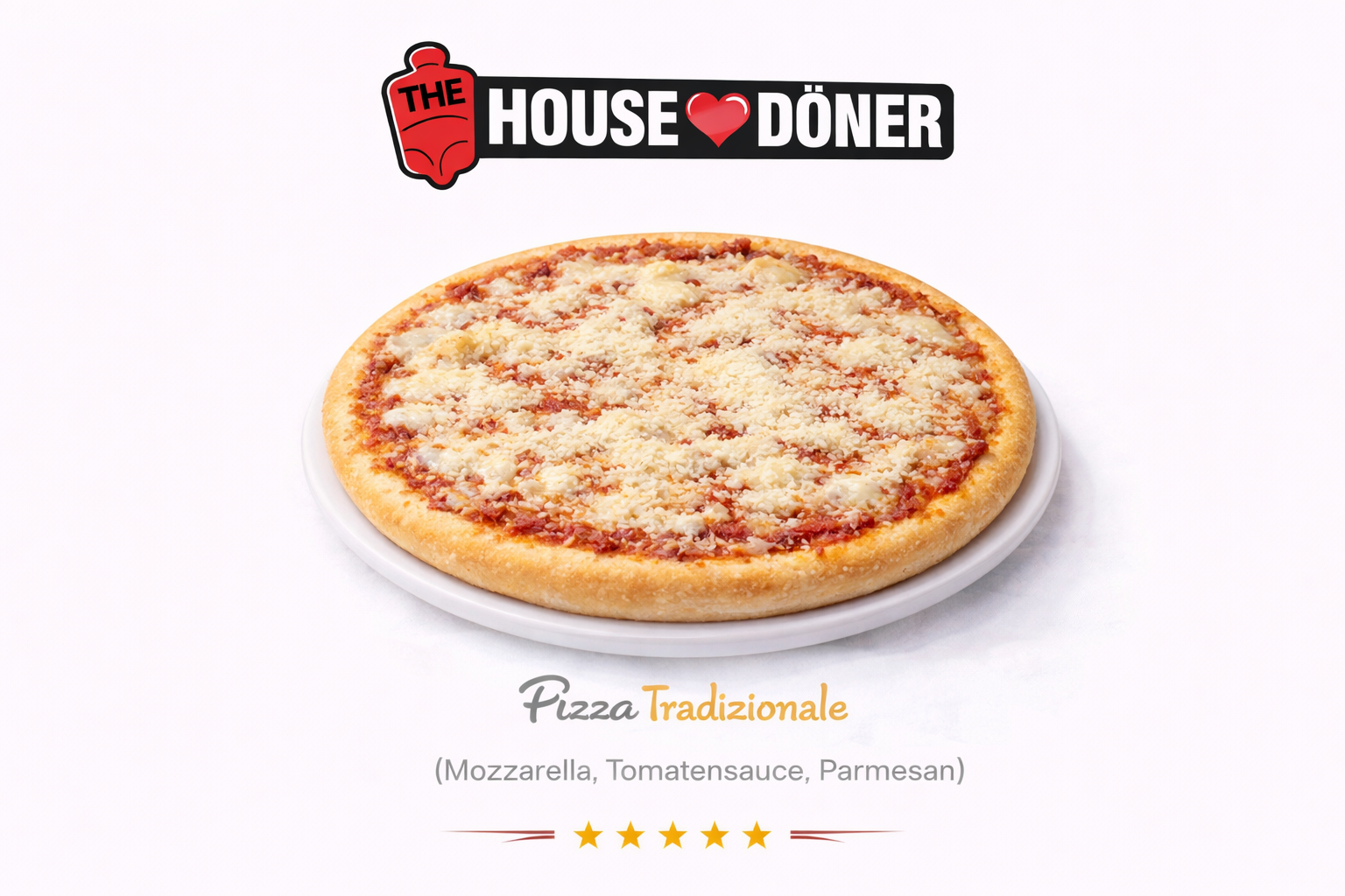 Pizza Tradizionale (Mozzarella, Tomatensauce, Parmesan)